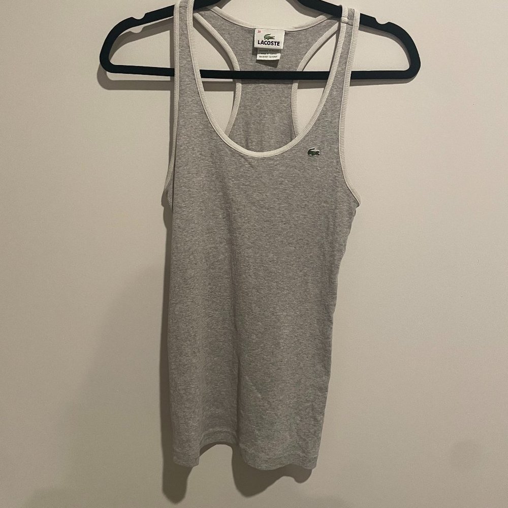 Lacoste Grey Ribbed Tank